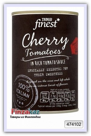 Помидоры Черри в томатном соке Tesco Finest 400 г