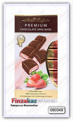 Итальянский молочный шоколад клубничным йогуртом Maitre Truffout 100 гр