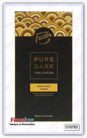 Шоколад Fazer PURE DARK (горький с кукурузой) 95 гр