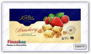 Белый шоколад Kalev с клубникой и печеньем 300 гр