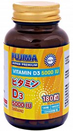 FUJIMA VITAMIN D3 5000МЕ 125мг комплекс для женщин и мужчин, 180 таблеток, курс на 180 дней