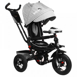 Велосипед трехколесный Micio Comfort Plus 2019, надувные колеса 12"/10", цвет серый