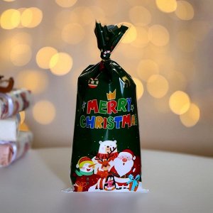 Пакет подарочный новогодний, для сладких подарков «С рождеством» 13x27 см