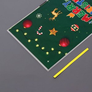 Пакет подарочный новогодний, для сладких подарков «С рождеством» 13x27 см