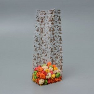 Пакет подарочный новогодний с жёстким дном, прозрачный, 6x8x23 см