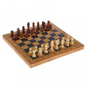 Настольная игра, набор 3 в 1 "Калибр": нарды, шахматы, шашки, доска 30х30 см