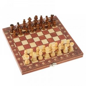 Настольная игра 3 в 1 "Эгрето": шахматы, шашки, нарды 24х24 см