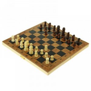 Настольная игра 3 в 1 "Цейтнот": шахматы, шашки, нарды, доска дерево 24х24 см