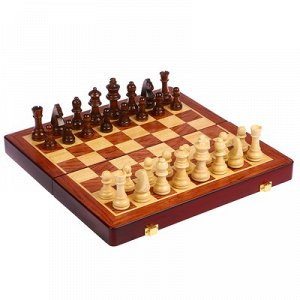 Шахматы магнитные деревянные, клетка 3 см, (фигуры от 3.5 см до 6.5 см), 30х15 см