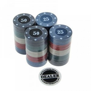 Фишки для игры в покер 100 шт, d=5 см, 4 г