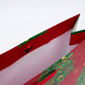 Пакет подарочный новогодний ламинированный «Счастливого Нового года», 33x42.5x10 см