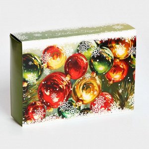Коробка под 6 конфет «Елочные игрушки», 13.7x9.8x3.8 см