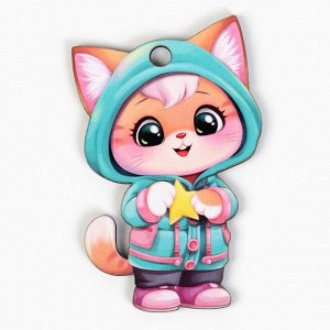 Ёлочная игрушка новогодняя «Котик», 4.5x7.3 см