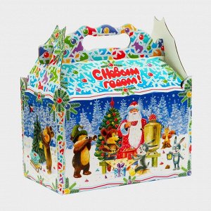 Подарочная коробка новогодняя Ларец «Лесные непоседы» 21.2x12.3x22.6 см