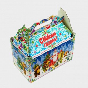 Подарочная коробка новогодняя Ларец «Лесные непоседы» 21.2x12.3x22.6 см
