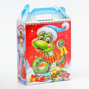 Подарочная коробка, Новогодняя«Сладкая парочка» с игрой и анимацией, для сладких подарков, 20.8x16.8x6.8 см