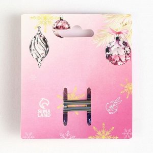 Заколка для волос новогодняя «Единорожек», 6 х 4,5 см