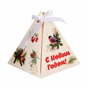 Бонбоньерка новогодняя, подарочная упаковка «С Новым годом», 7x7x7.5 см