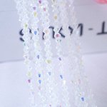 Бусины-биконусы стеклянные, 4 мм, прозрачный с АВ, около 85 шт./низка