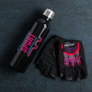 Набор "Sport" перчатки 11 х15 х1 см, бутылка для воды 600 мл