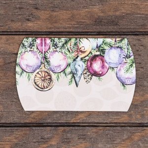 Коробка складная, подарочная новогодняя «Ёлочные игрушки» 11x8x2 см