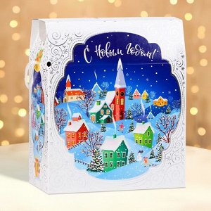Коробка подарочная новогодняя «Городок» 21.5?25.6?11 см
