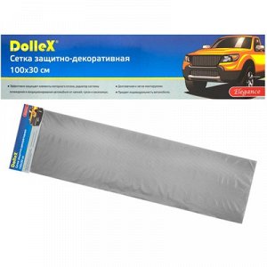 Сетка защитно-декоративная Dollex, алюминий, 100х30 см, ячейки 6х3,5 мм, черная