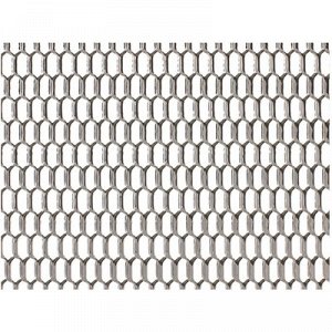 Сетка защитно-декоративная Dollex, алюминий, 100х20 см, ячейки 20х6 мм, хром