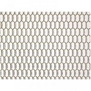 Сетка защитно-декоративная Dollex, алюминий, 100х40 см, ячейки 20х6 мм, хром