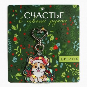 Брелок новогодний для ключе «Счастье», голография, 4.7x8.5 см