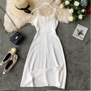 Платье-сарафан белое