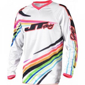 Джерси JT Racing FLEX-FLOW, белый/микс, размер L