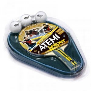 Набор для настольного тенниса Atemi Sniper (1ракетка+чехол+3 мяча***)