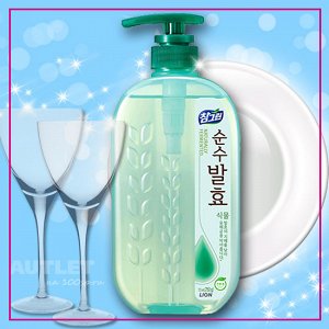 LION Средство для мытья посуды, овощей и фруктов  "CHAMGREEN Pure Fermentation"  Горные травы, флакон-доз., 720 мл