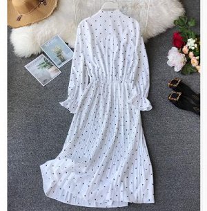 Платье белое в горох