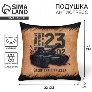 Подушка декоративная антистресс «23 февраля», 21x20 см