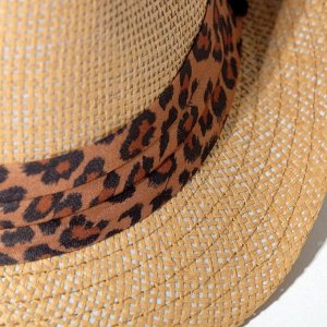 Шляпа женская MINAKU "Леопард", размер 56-58, цвет коричневый