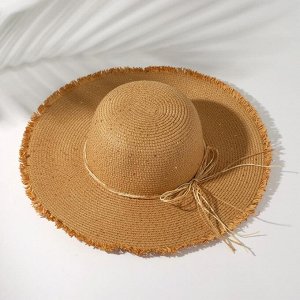 Шляпа женская MINAKU "Блеск", размер 56, цвет бежевый