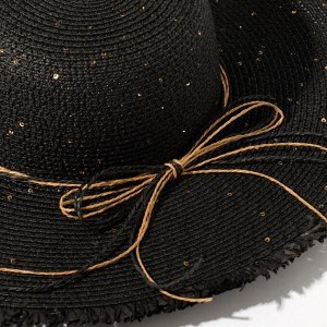 Шляпа женская MINAKU &quot;Блеск&quot;, размер 56, цвет чёрный