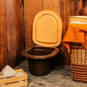 Ведро-туалет 11 л, коричневый