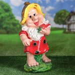 Садовая фигура &quot;Девочка гном с клубникой&quot; 50 см
