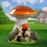 Садовая фигура &quot;Гриб белый с ежами и яблоком&quot; средний 30*30*37 см