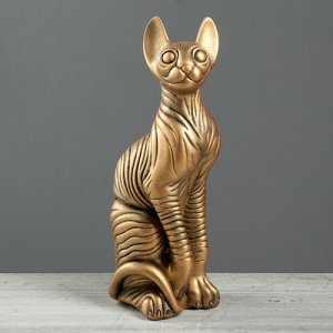 Сувенир "Кошка", золотистый цвет, 38 см