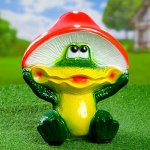 Садовая фигура &quot;Лягушка под мухомором&quot; гипс 12*25*30 см