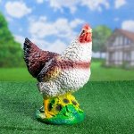 Садовая фигура &quot;Курочка с цветами&quot; микс