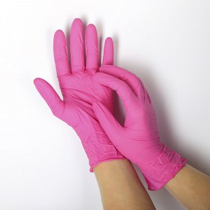 Перчатки нитриловые неопудренные M 100 шт\уп "Стандарт" цвет розовый