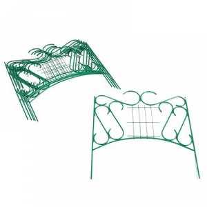 Ограждение 80 х 380 см, 5 секций, металл, зеленый, "Комбинированный"