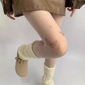 Колготки женские, тонкие, с рисунком, с бабочкой