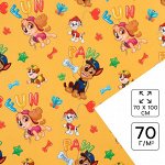 Бумага упаковочная глянцевая, Щенячий патруль, 70x100 см