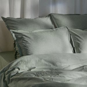 Простыня 1.5 спальная SL Home «Деним», 160x245 см, оливковая, жатый хлопок
